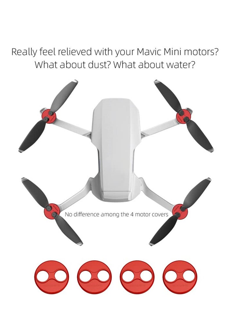 Generic - 4 Pcs Mavic Mini 3 Pro/Mini/Mini SE Motor Cover Aluminum Alloy for DJI Mini 3 Pro Motor Protection Cover Accessories (Red) - Image 1