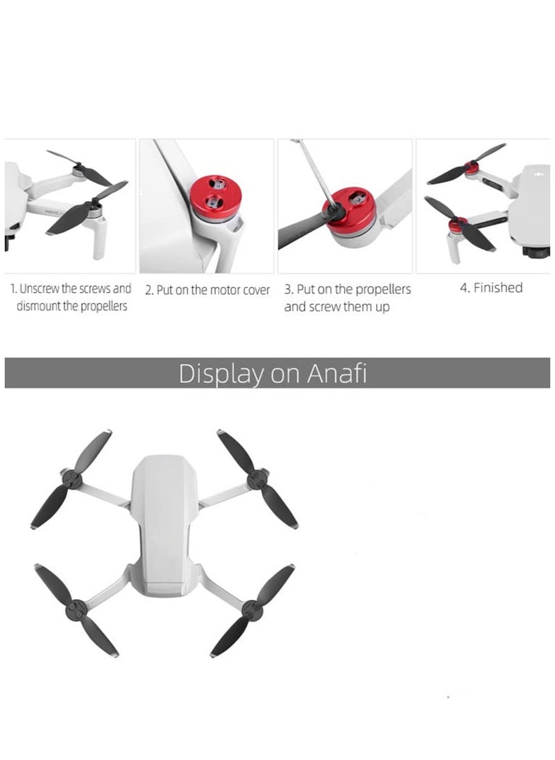 Generic - 4 Pcs Mavic Mini 3 Pro/Mini/Mini SE Motor Cover Aluminum Alloy for DJI Mini 3 Pro Motor Protection Cover Accessories (Red) - Image 1