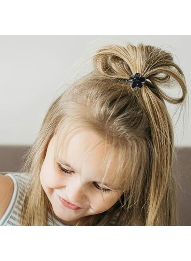 30-piece Lotus Flower Mini Hair Clip Set - Strong and Durable Hair Grips for Girls and Women, Glossy Black - Image 2