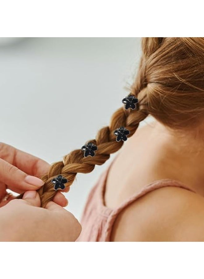 30-piece Lotus Flower Mini Hair Clip Set - Strong and Durable Hair Grips for Girls and Women, Glossy Black - Image 3