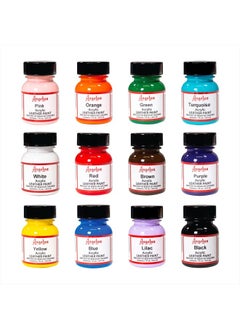 Leather Paint Starter Kit Set of 12 1 Ounce Bottles