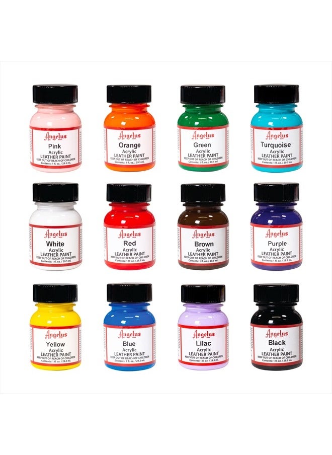 Angelus - Leather Paint Starter Kit Set of 12 1 Ounce Bottles - Image 1