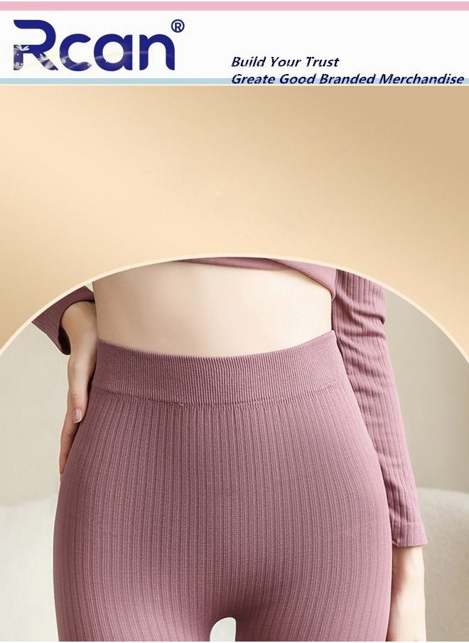 Rcan - Women's Thermal Underwear Set Crew Neck Long Sleeve Winter  Base Layer Bottom Shirt 2 Piece Slim Fit Top and Pants - Image 1