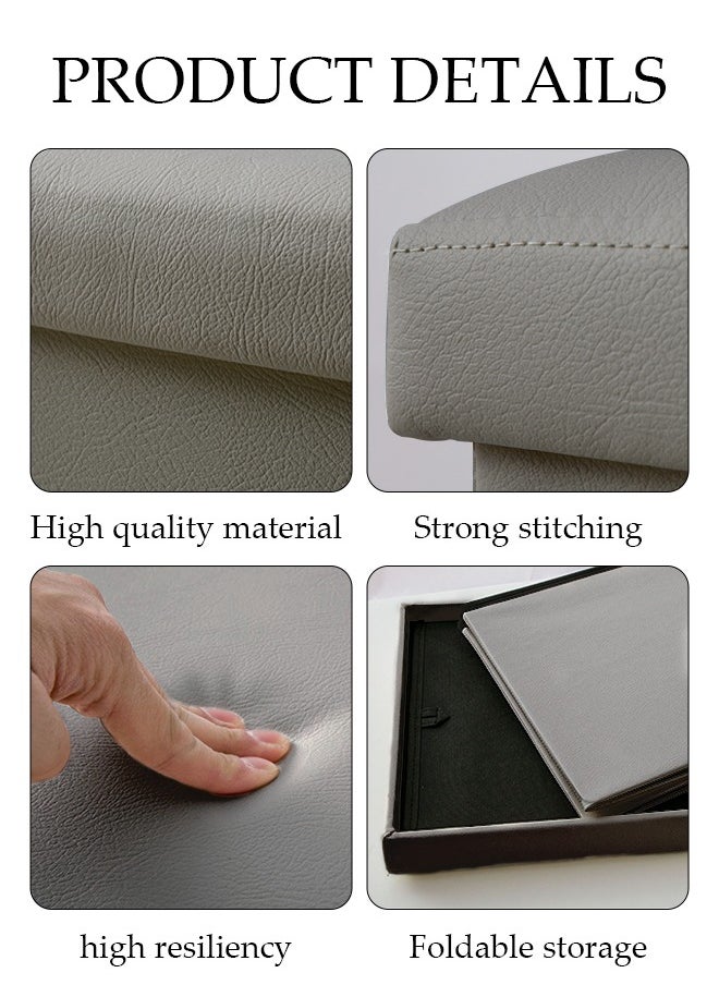DUNISO - Leather Folding Storage Ottoman Cuboid Bench Storage Boxes Footrest Stool Stylish Small Ottomans with Foam Padded Seat for Storage and Seating - Image 1