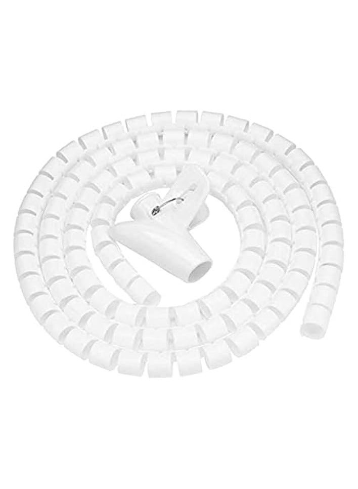 Green Tiger Cable Wire Wrap Organizer Spiral Tube Cable Winder Cord Protector Flexible Management Wire Storage Pipe(1.5m * 28mm) White - Image 1