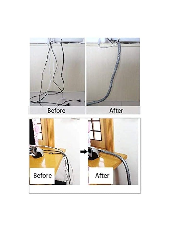 Green Tiger Cable Wire Wrap Organizer Spiral Tube Cable Winder Cord Protector Flexible Management Wire Storage Pipe(1.5m * 28mm) White - Image 4