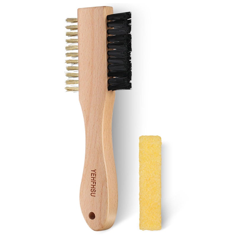 YEHFHSU 2Piece Suede Brush and Suede Eraser Suede Cleaner Kit Suede Brush for Shoes Effectively Solves Stubborn Stains on Soft Bristle Shoes