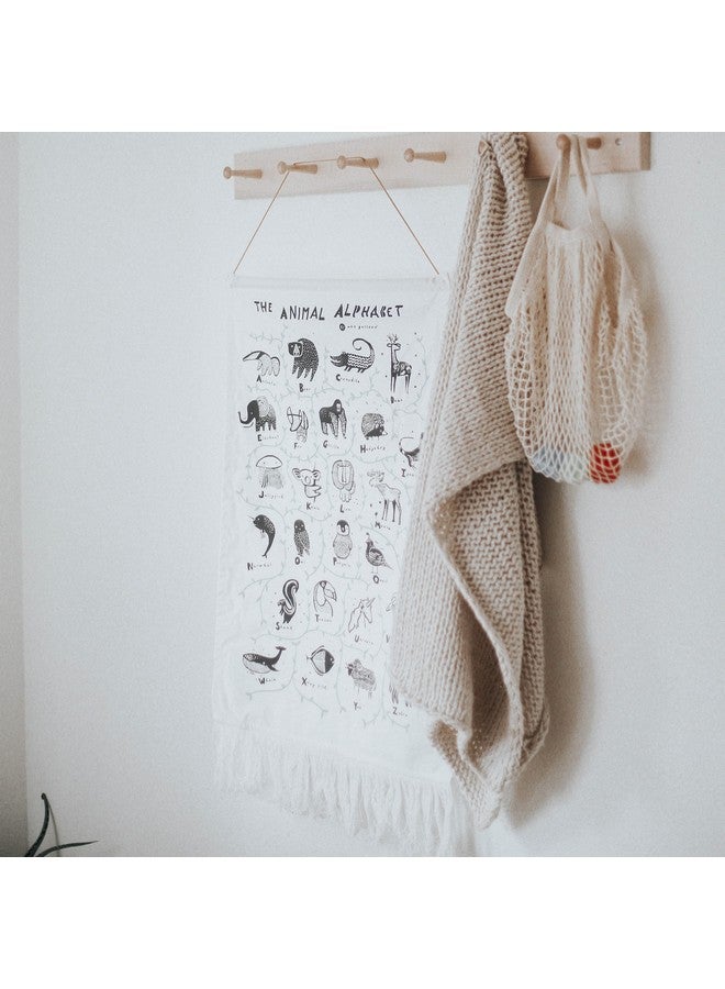 Wee Gallery Animal Alphabet Tapestry - Organic Cotton Fabric Wall Art Decor for Baby, Kids, Nursery, Playroom, Educational - Image 5