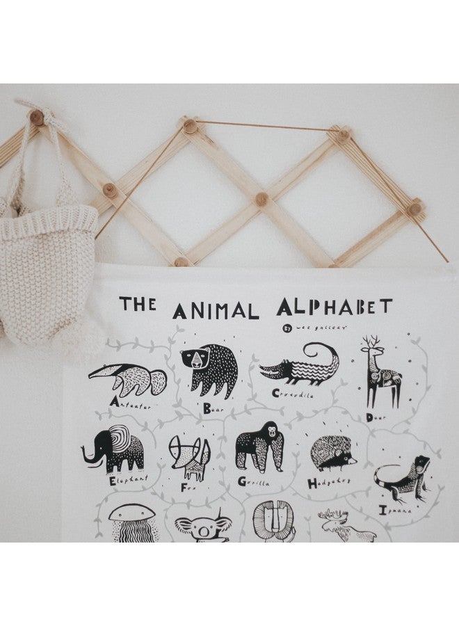 Wee Gallery Animal Alphabet Tapestry - Organic Cotton Fabric Wall Art Decor for Baby, Kids, Nursery, Playroom, Educational - Image 4