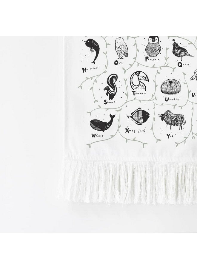 Wee Gallery Animal Alphabet Tapestry - Organic Cotton Fabric Wall Art Decor for Baby, Kids, Nursery, Playroom, Educational - Image 3