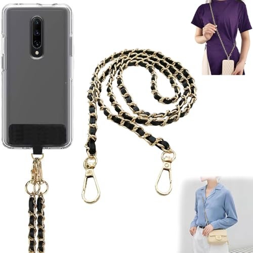 MULZI Aesthetic Cute Golden Crossbody Phone Lanyard for iPhone Attached with Case Cover Accessories Mobile Charm Bag Straps Shoulder Hanging Purse Sling Holder Keychain Around Neck Chain - Image 1