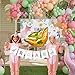 kozee ThreeRex Cute Dinosaur theme birthday party Decorations with Pink Green balloon and dino foil balloon footprint sticker ROAR Banner Backdrop Artificial Palm Leaves for Girls 3rd birthday - Image 4