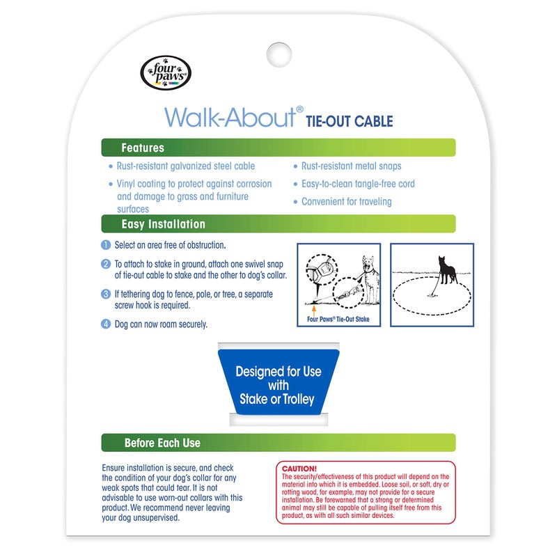 Four Paws Heavy Weight Tie Out Cable Silver 15 Feet - Image 4