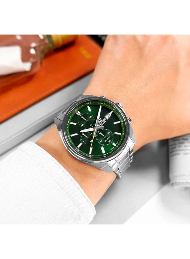 كاسيو Edifice Chronograph Men’s Watch EFV-610D-3C, 43.8 mm Green Dial, Stainless Steel Case & Bracelet, 100 m WR - Image 4