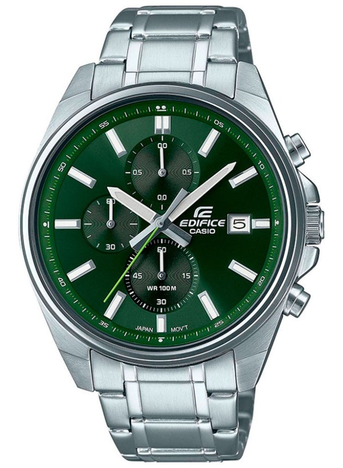 كاسيو Edifice Chronograph Men’s Watch EFV-610D-3C, 43.8 mm Green Dial, Stainless Steel Case & Bracelet, 100 m WR - Image 5