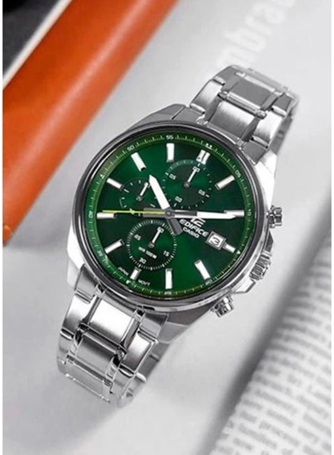 كاسيو Edifice Chronograph Men’s Watch EFV-610D-3C, 43.8 mm Green Dial, Stainless Steel Case & Bracelet, 100 m WR - Image 1