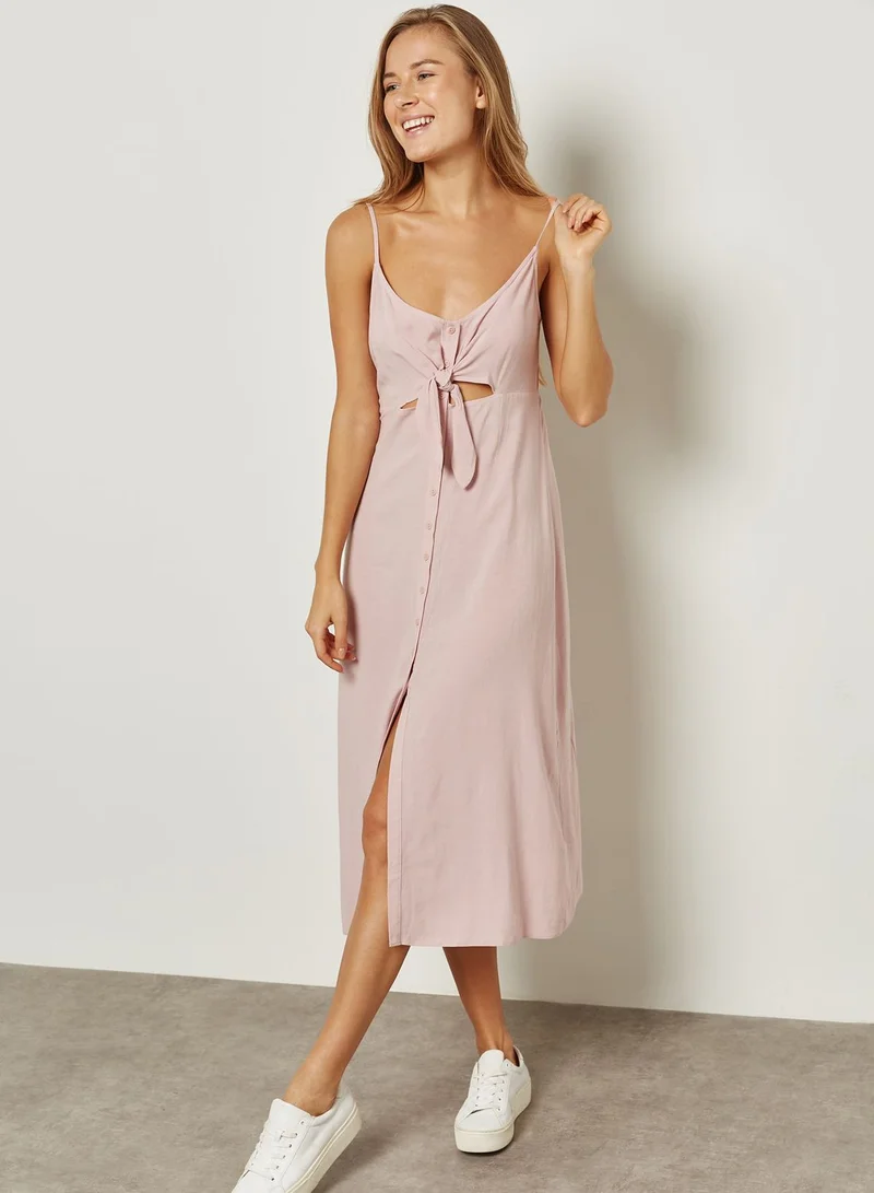 TOPSHOP Front Knot Cut Out Dress