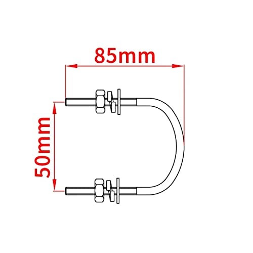 Chaowei U Bolts, 2 pcs Outdoor WiFi Antenna Mounting Bracket Magnetic Stainless Steel Hardware for 4G LTE, Ham Radio, and TV Antennas - Image 3