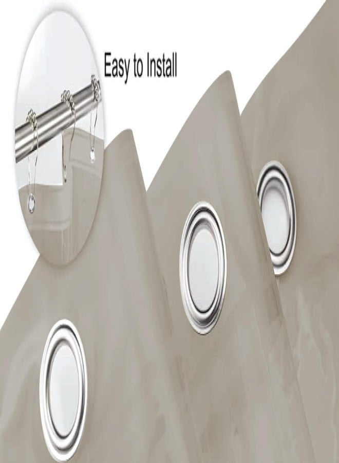 هوم إكسبريشونز بطانة ستارة حمام فاخرة من مادة PEVA من Home Expressions Brooklyn Bath & Co. - بيج، 70 × 72 بوصة، بطانة ستارة حمام متينة مقاومة للماء مع حلقات معدنية و3 مغناطيسات (رملي) - Image 4