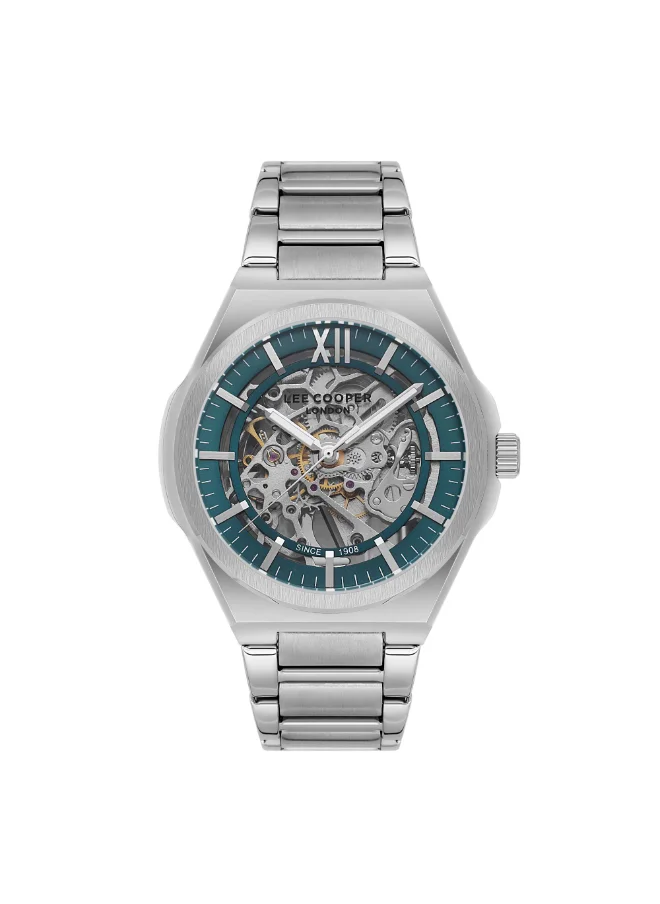 Lee Cooper Men's Watch, Automatic  Display and Metal Strap - LC08051.370, Silver