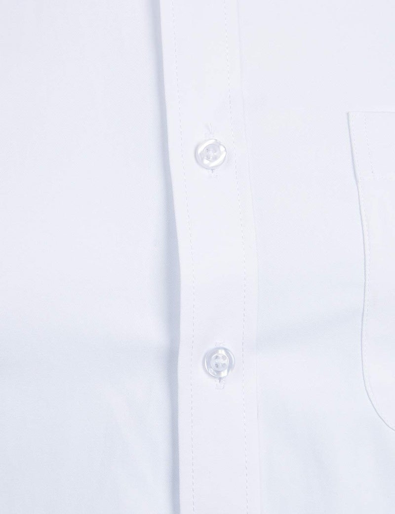 ZEROYAA Men's Long Sleeve Dress Shirt Solid Slim Fit Casual Business Formal Button Up Shirts with Pocket ZSSCL01 White XXX-Large - Image 3