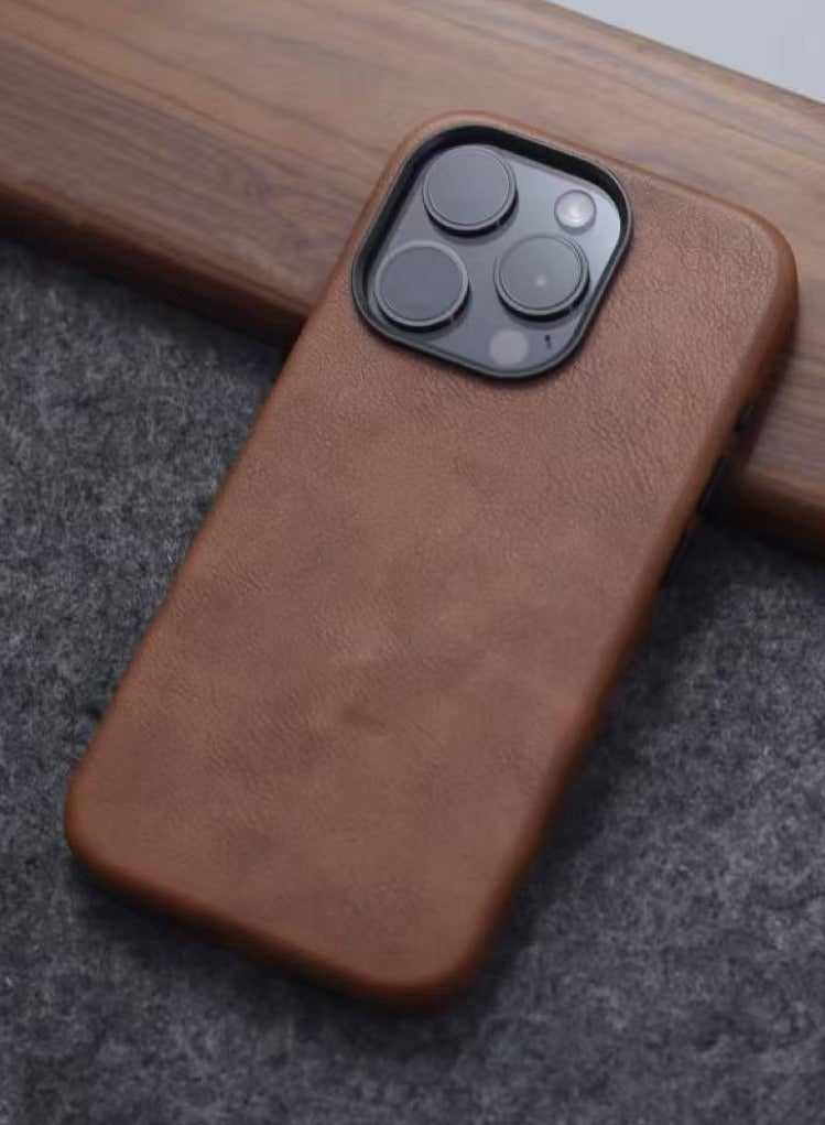 YANCI For iPhone 16 Pro Leather Case, Business Luxury Classic PU Leather Elegant Designer Men Cover Soft Non-Slip Grip Phone Cases for iPhone 16 Pro - Image 2