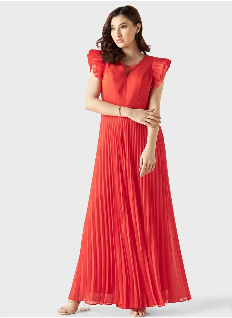 تواكستريمز Plisse Ruffle Sleeve Jumpsuit