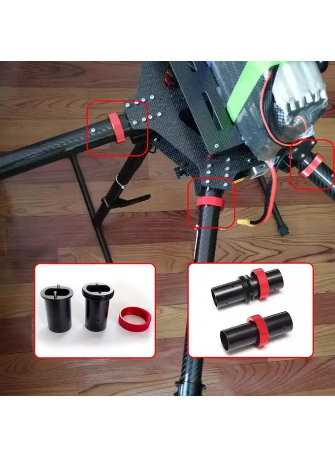 Black Red Drone Carbon Tube Folding Joint Quick Release Component For Aerial Monitoring - Image 5