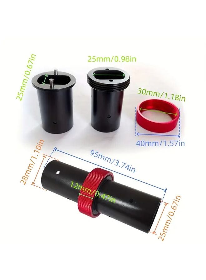 Black Red Drone Carbon Tube Folding Joint Quick Release Component For Aerial Monitoring - Image 3