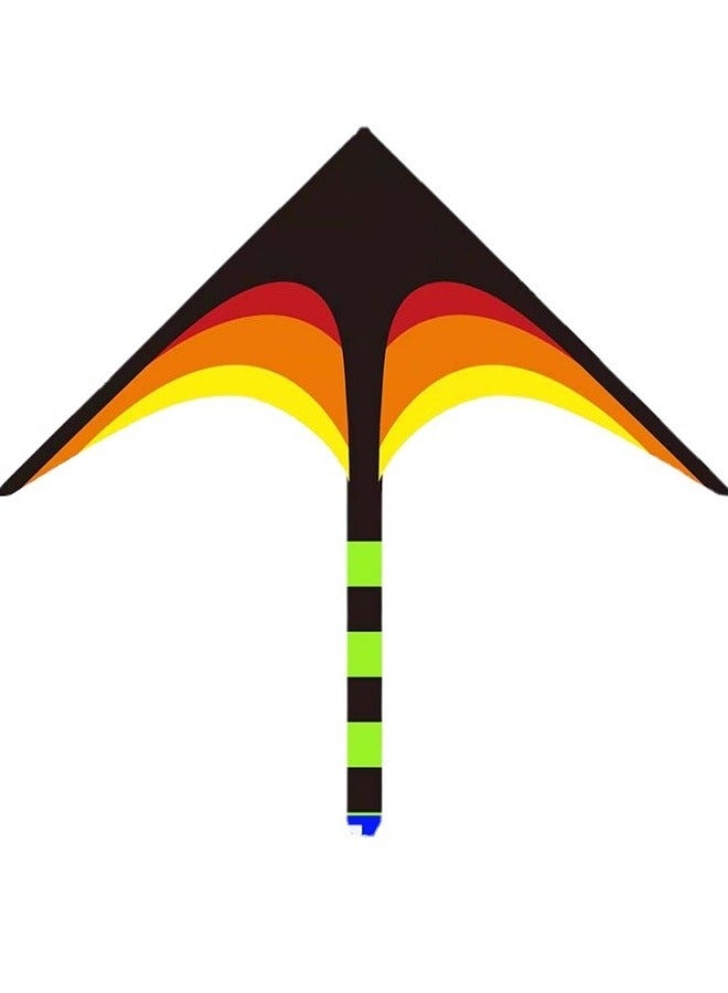 طائرة ورقية للأطفال والبالغين، سهلة الطيران للغاية، أفضل الطائرات الورقية للمبتدئين، طائرة دلتا كبيرة للشاطئ للألعاب والأنشطة الخارجية 1.6م برتقالي - Image 1