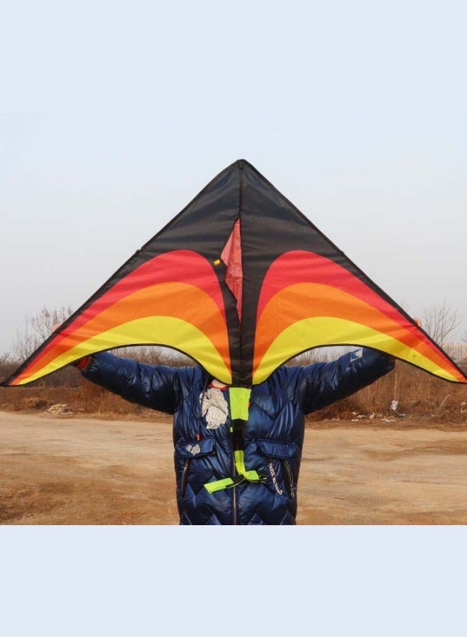 طائرة ورقية للأطفال والبالغين، سهلة الطيران للغاية، أفضل الطائرات الورقية للمبتدئين، طائرة دلتا كبيرة للشاطئ للألعاب والأنشطة الخارجية 1.6م برتقالي - Image 2