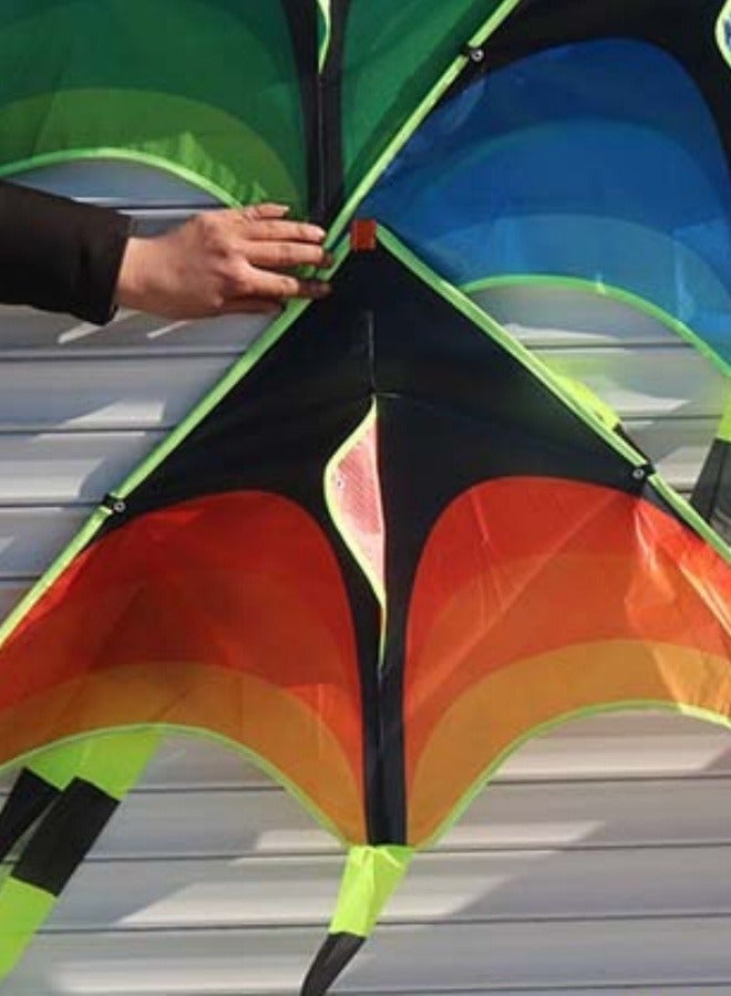 طائرة ورقية للأطفال والبالغين، سهلة الطيران للغاية، أفضل الطائرات الورقية للمبتدئين، طائرة دلتا كبيرة للشاطئ للألعاب والأنشطة الخارجية 1.6م برتقالي - Image 3