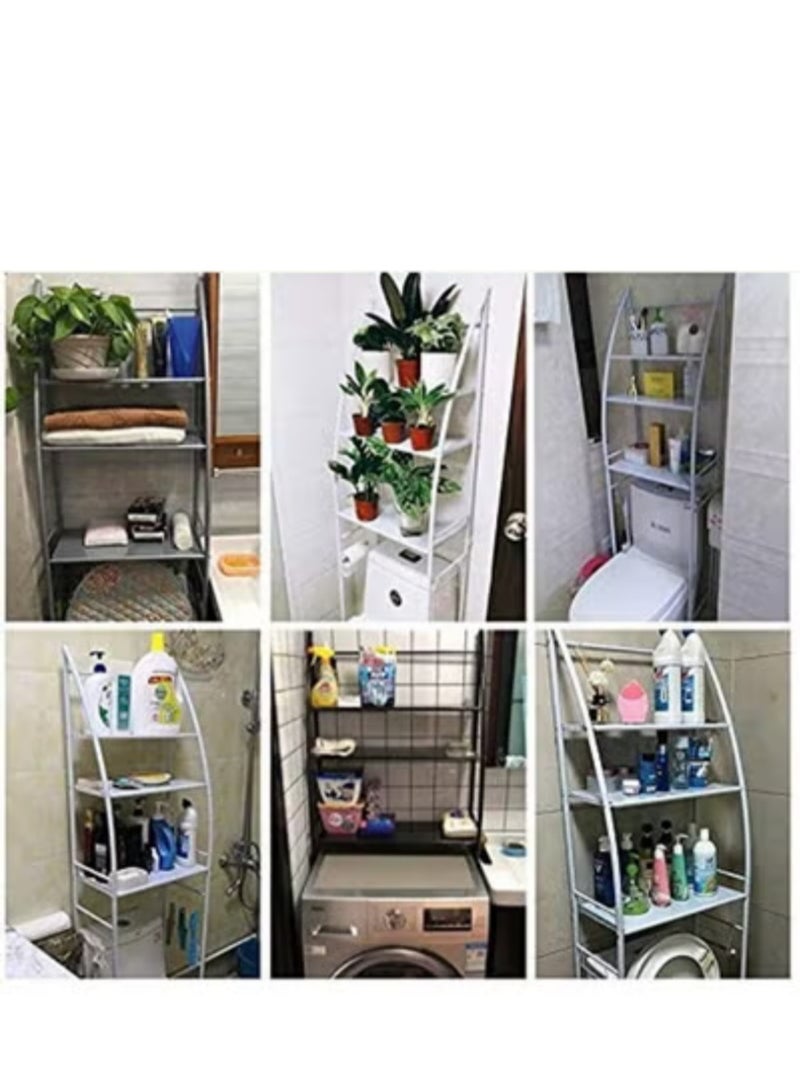 MIXDE 3-Tier Metal Shelf Over the Toilet Space Saving Bathroom Cabinet Bathroom Shelf - Image 2