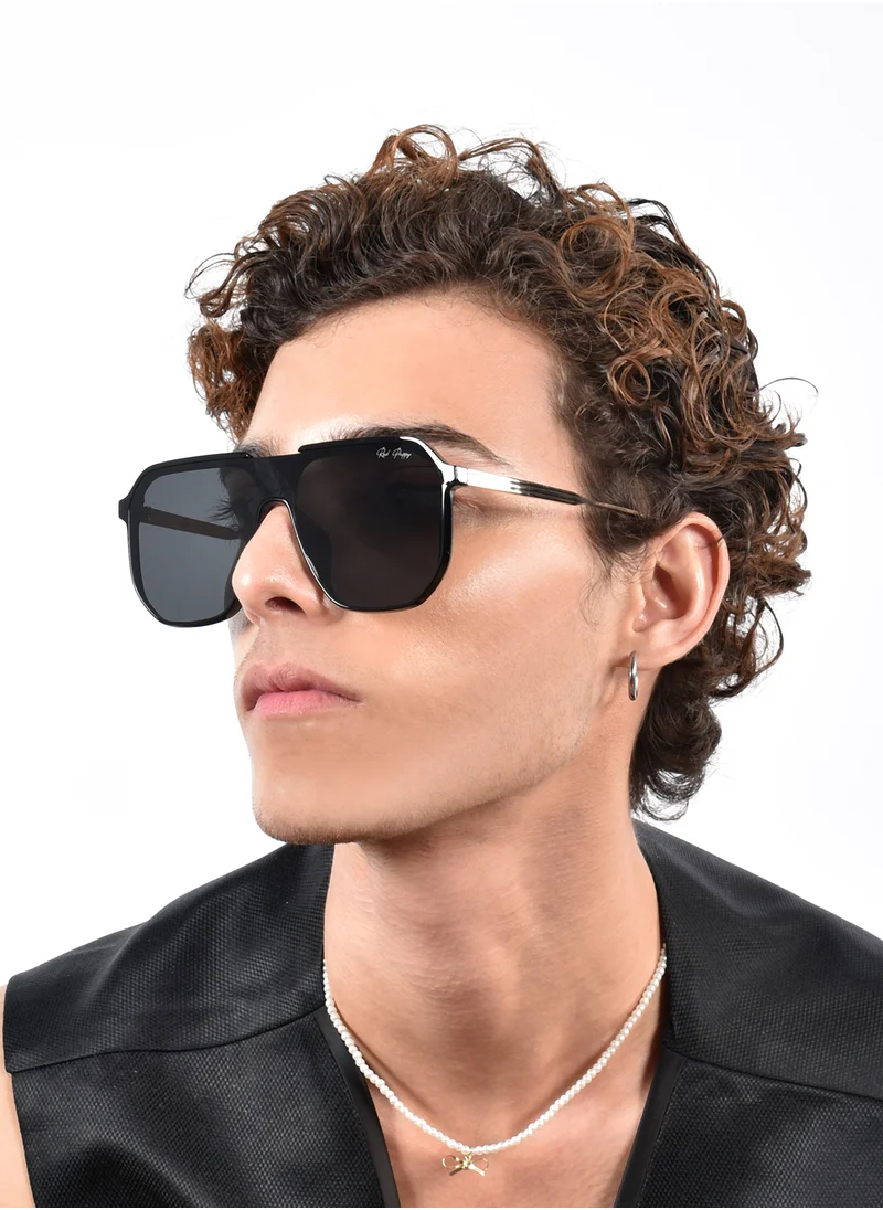 Woggles Red Pappy Aquila Black Aviator Sunglasses