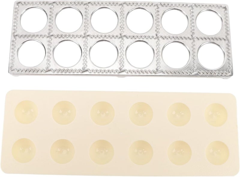 Ravioli Press Maker, Dumpling Making Tool Set, 12 Holes Ravioli Maker with Wood Rolling Pin, Aluminum Alloy Plastic Dumpling Press for Family Kitchen and Restaurant - Image 5