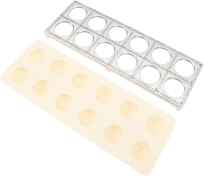 Ravioli Press Maker, Dumpling Making Tool Set, 12 Holes Ravioli Maker with Wood Rolling Pin, Aluminum Alloy Plastic Dumpling Press for Family Kitchen and Restaurant - Image 4
