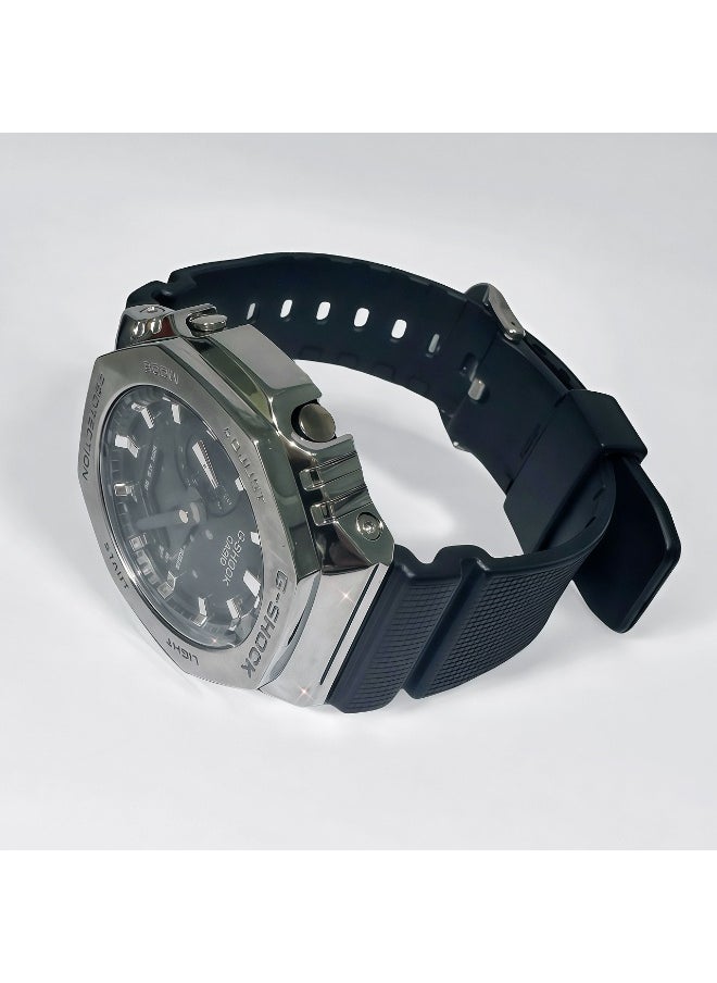 CASIO G-Shock Metal Covered Octagonal Black Resin Band Watch GM-2100  - Image 4