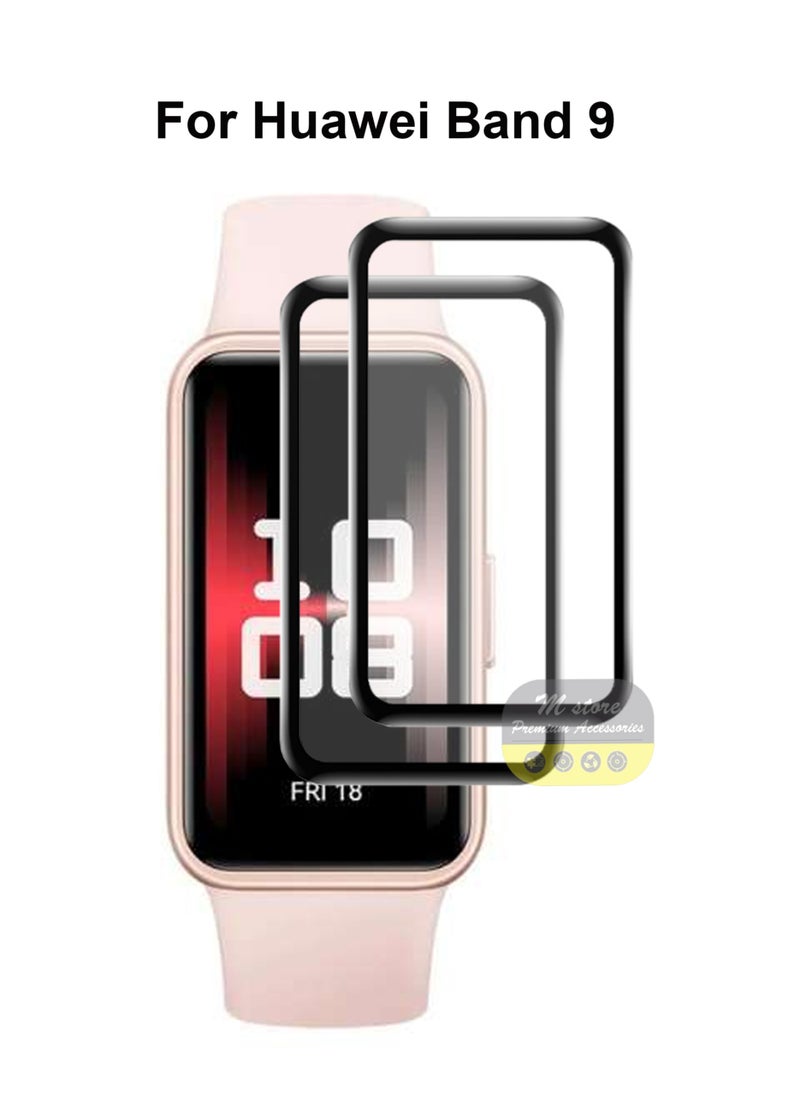 Generic 2 Pieces Huawei Band 9 Ceramic Explosion Proof 3D Curved Screen Protector Black  - Image 1