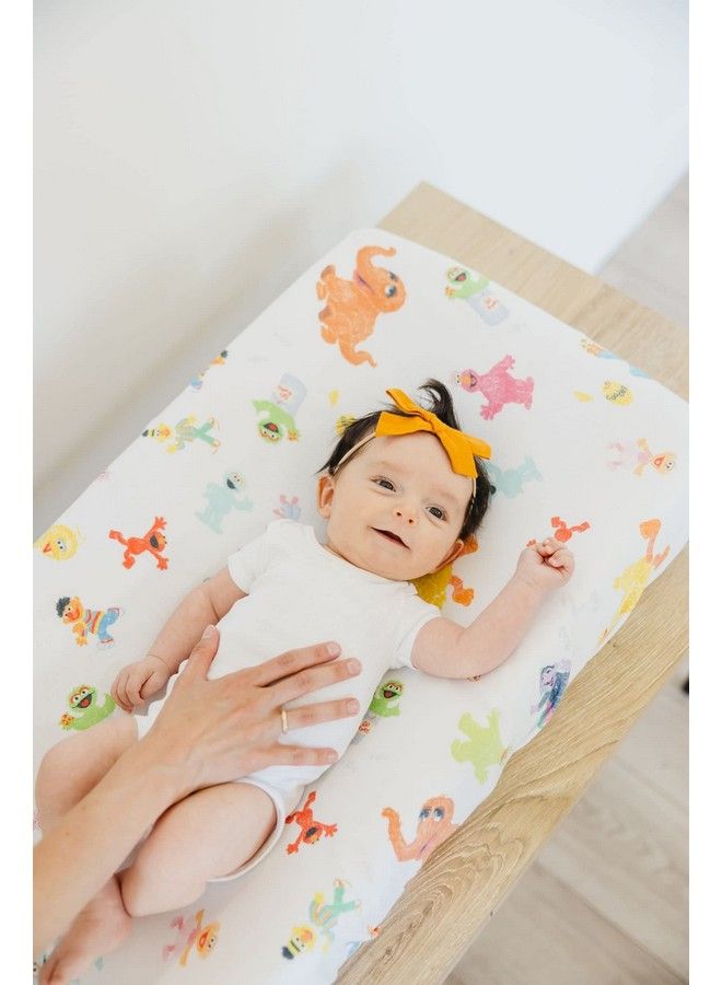 Copper Pearl Premium Knit Diaper Changing Pad Cover"Sesame Friends" By Copper Pearl - Image 4