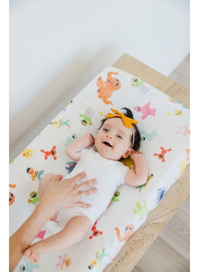 Copper Pearl Premium Knit Diaper Changing Pad Cover"Sesame Friends" By Copper Pearl - Image 3