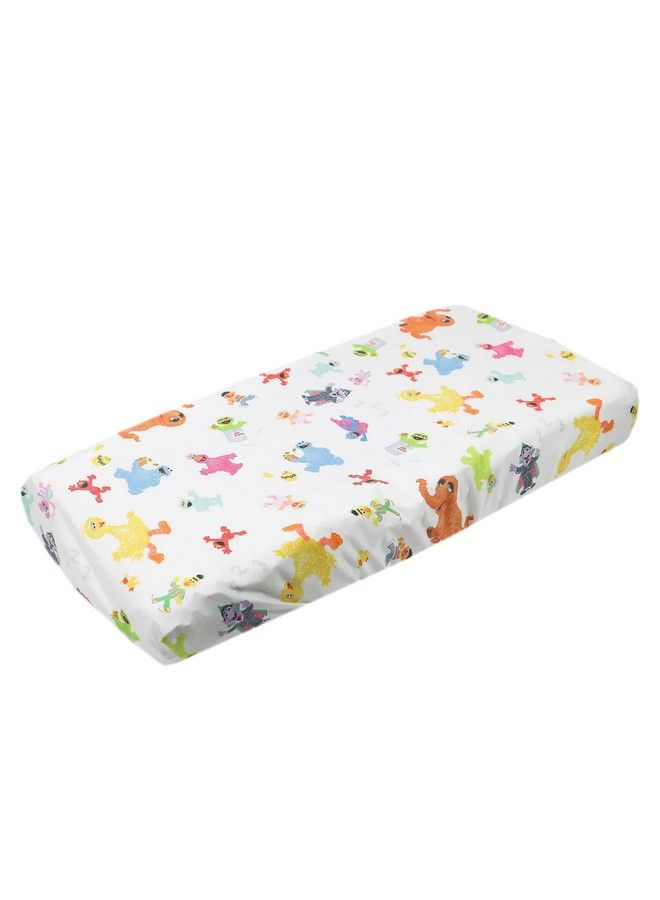 Copper Pearl Premium Knit Diaper Changing Pad Cover"Sesame Friends" By Copper Pearl - Image 1