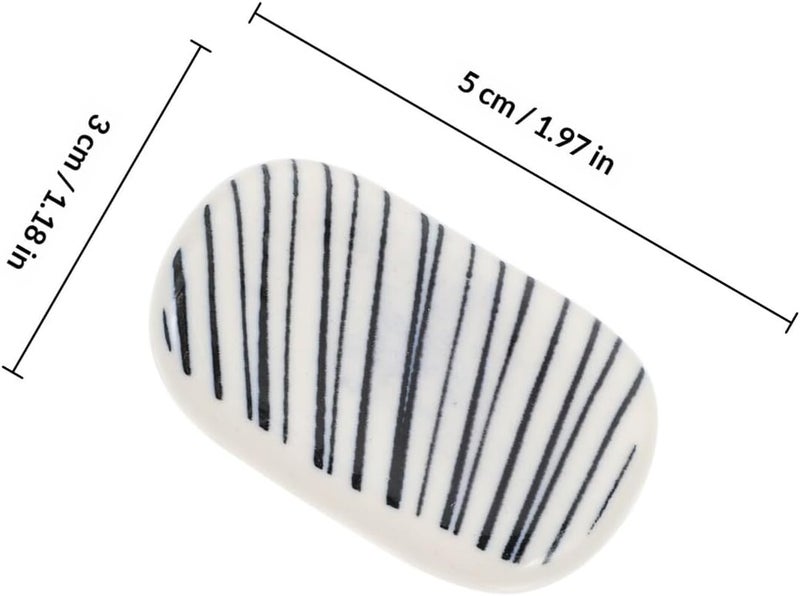 iplusmile Ceramic Japanese Chopstick Holders and Spoon Rests 10pcs Set Blue Stripe Porcelain Mini Chopstick Stands for Home Dining Tableware - Image 2