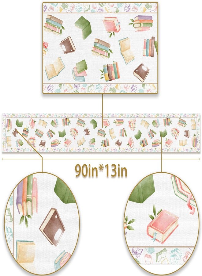 Pudodo Book Table Runner Read Across America Day One for The Books Themed Birthday Party Decoration First Chapter Kitchen Dining Room Home Decor (13" x 90") - Image 4