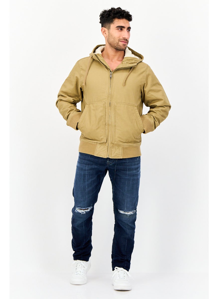 American Eagle - Men Plain Denim Jacket, Khaki - Image 1