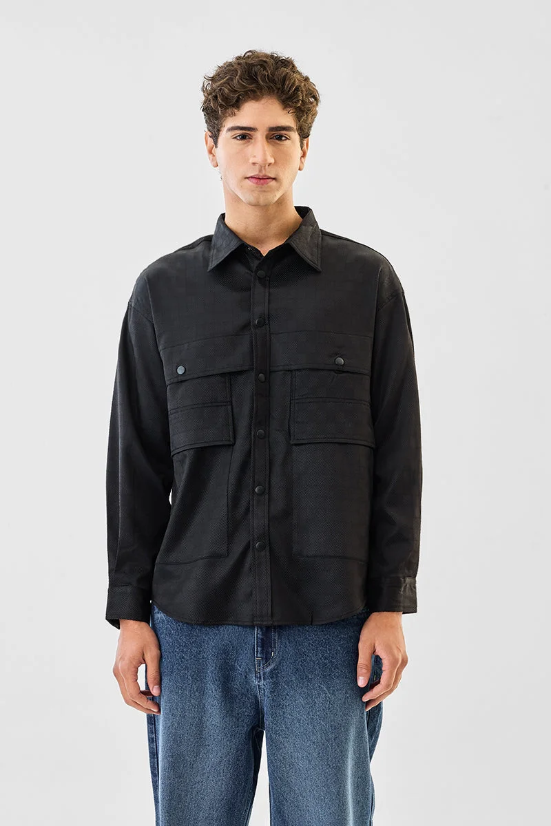 SNITCH جاكيت قميص كبير الحجم بأزرار كبس وجيوب مزدوجة