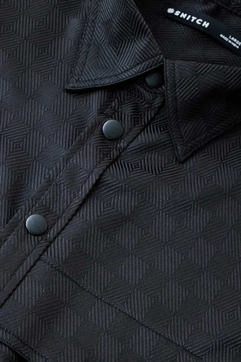 SNITCH جاكيت قميص كبير الحجم بأزرار كبس وجيوب مزدوجة