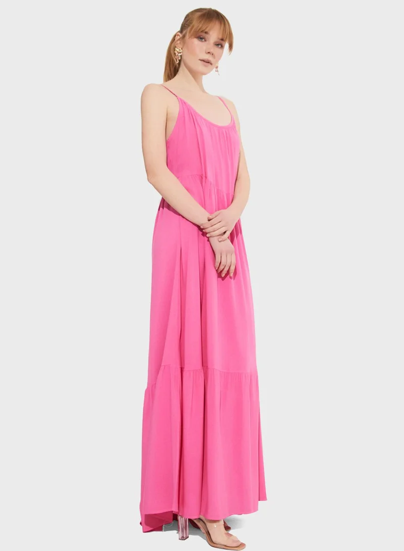 JUNE Tiered Maxi Dress