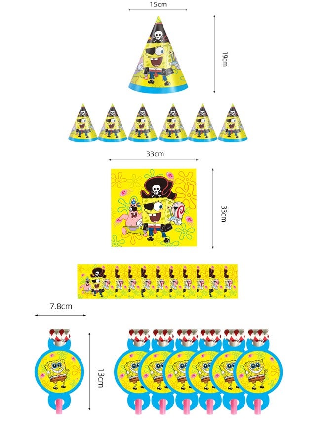 73Hours 40 Piece Spongebob Themed Birthday Party Disposable Supplies Set - Image 3
