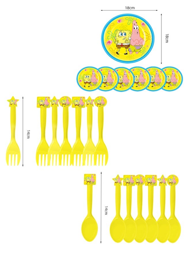 73Hours 40 Piece Spongebob Themed Birthday Party Disposable Supplies Set - Image 2