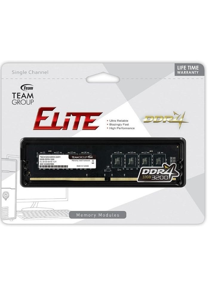 TeamGroup - TEAMGROUP Elite DDR4 Desktop PC Memory RAM 3200MHz 288 Pin | 32GB - Image 1